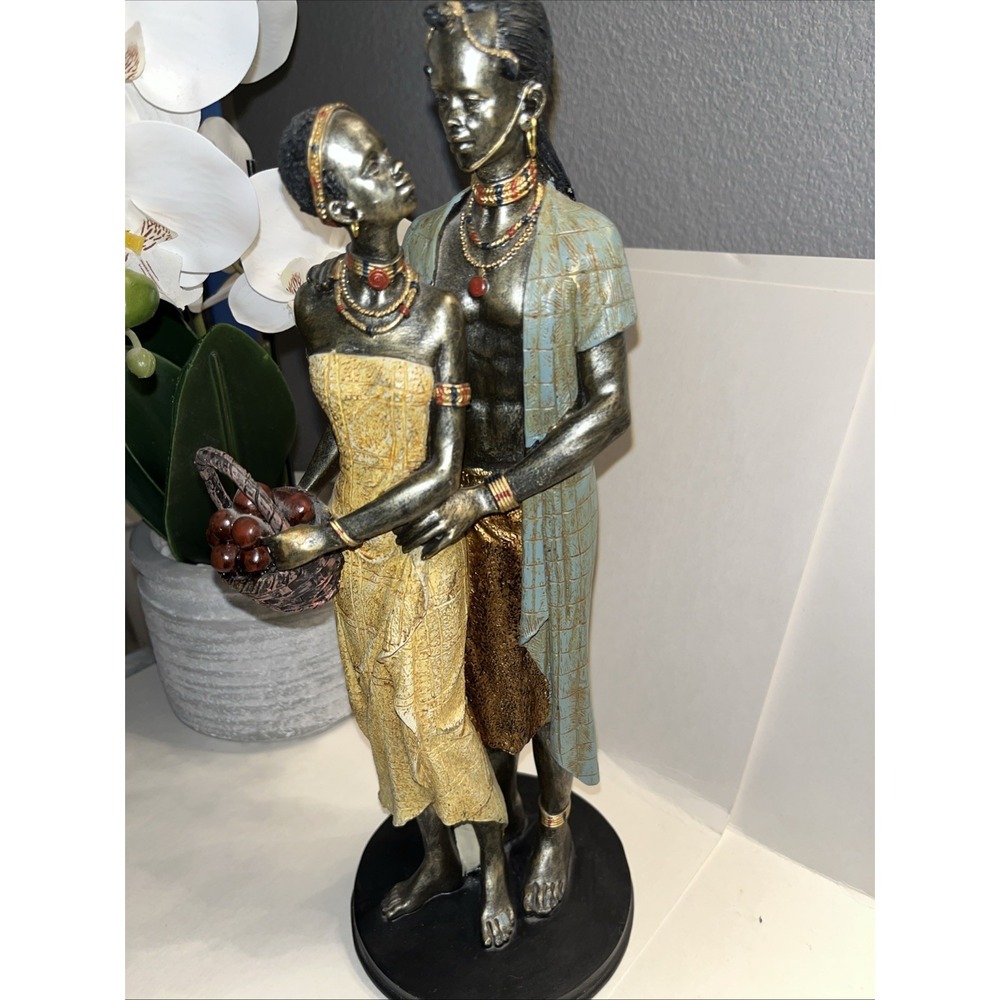 African Man And Women Statue Pre Owned - Picture 1 of 7